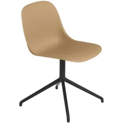 Muuto Fiber Side Chair, swivel base, ochre / schwarz
