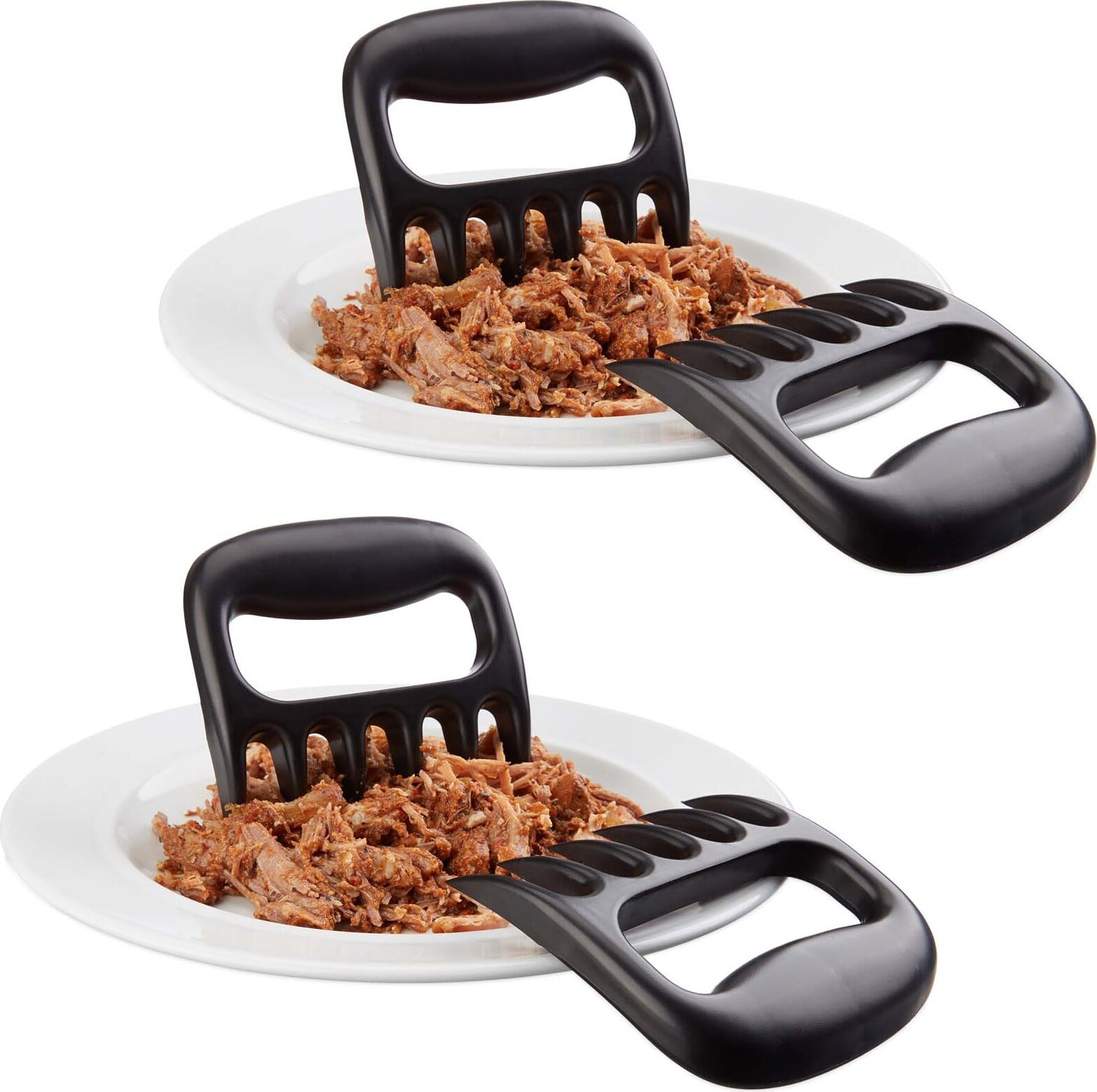HAC24 Set van 4 zwarte vleesklauwen van kunststof voor pulled pork en BBQ