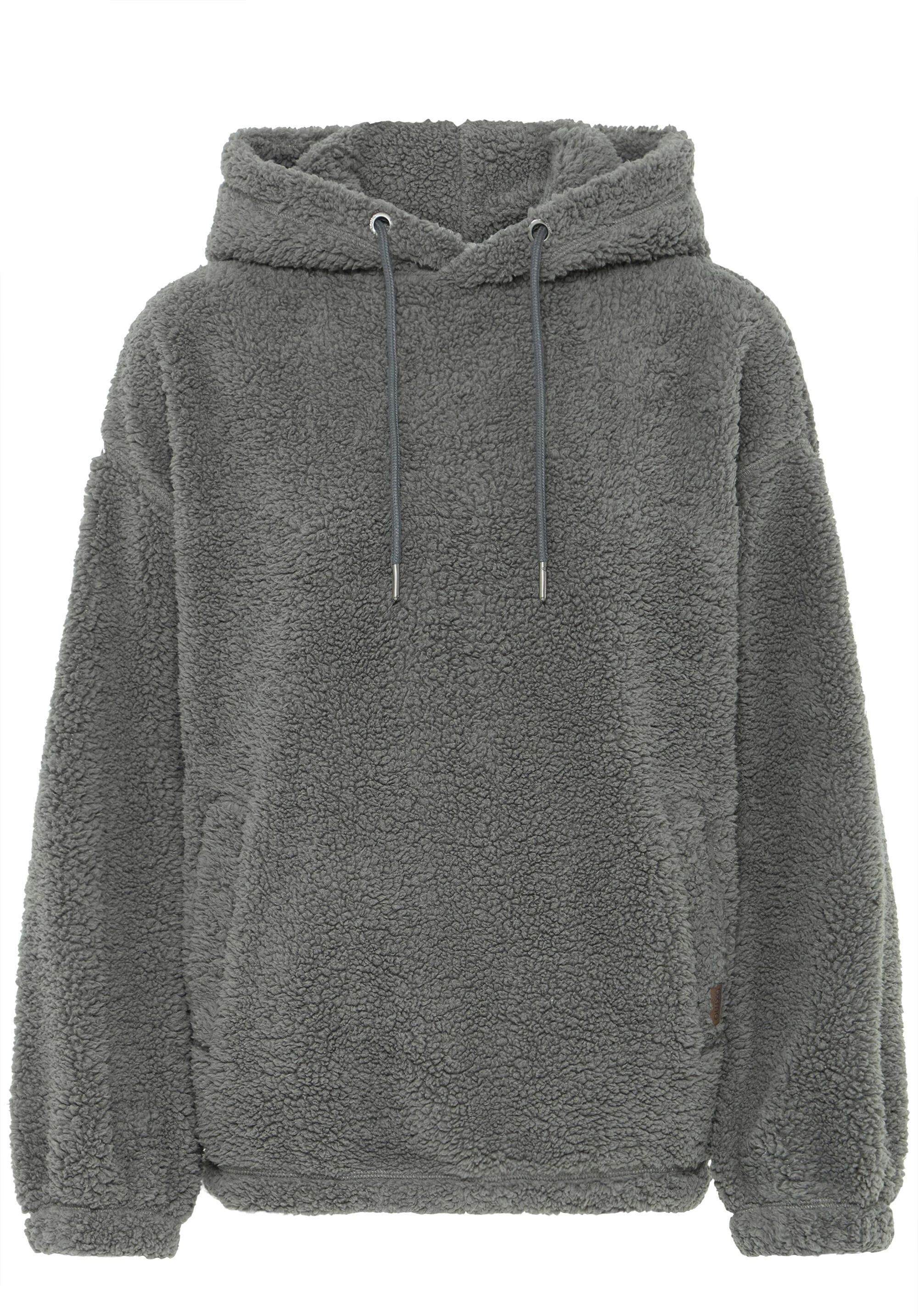 Kapuzenpullover OXMO "Kapuzenpullover OXBerina", Damen, Gr. M, grau (castlerock), Obermaterial: 100% Polyester PES., Pullover Kapuzenpullover
