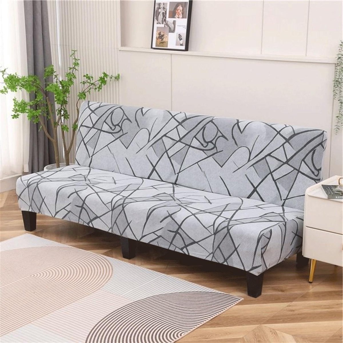 Elastische hoes voor futon slaapbank, 120-155 cm