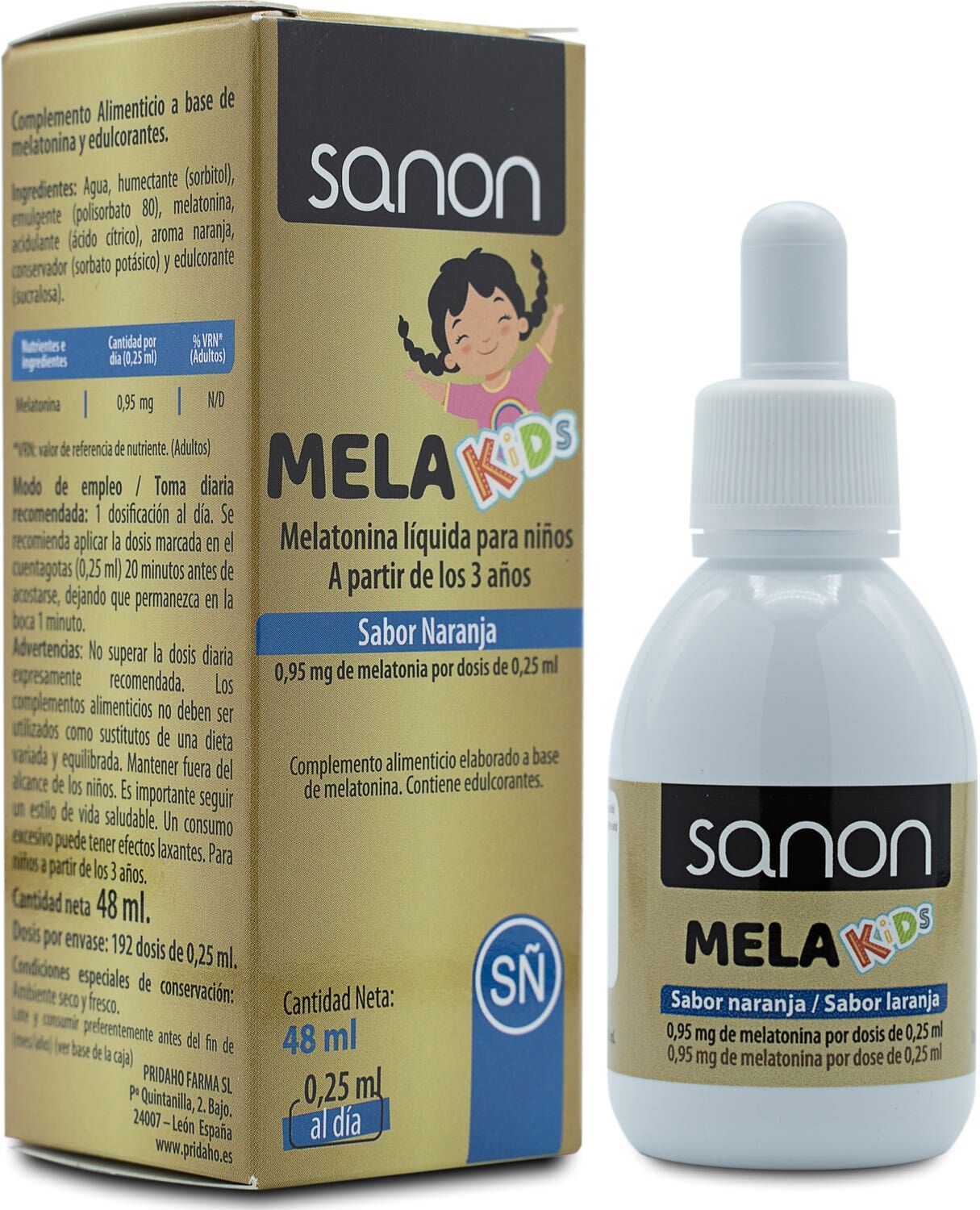 Sanon Melakids Melatonina Líquida Niños Naranja 48ml