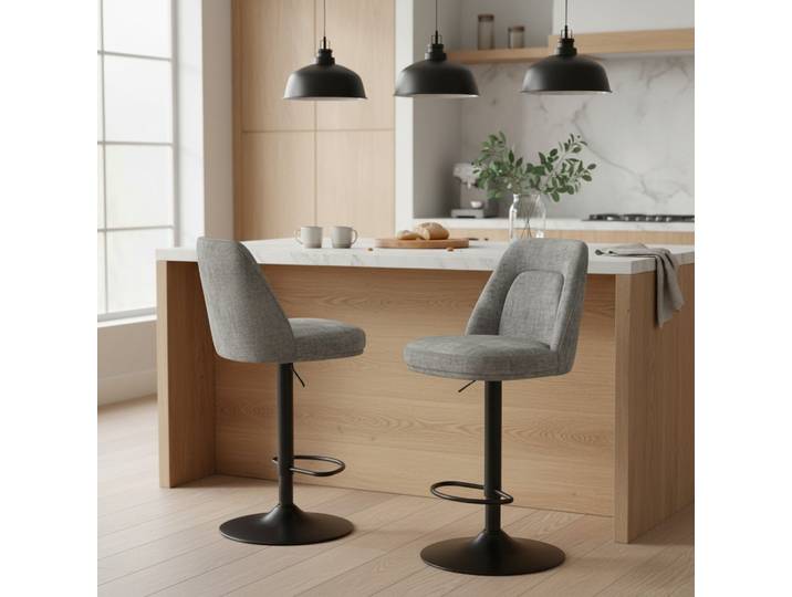 Paire de Chaise bar ZOUNG gris