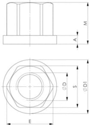 Écrou allongé AMF M22 (82305)