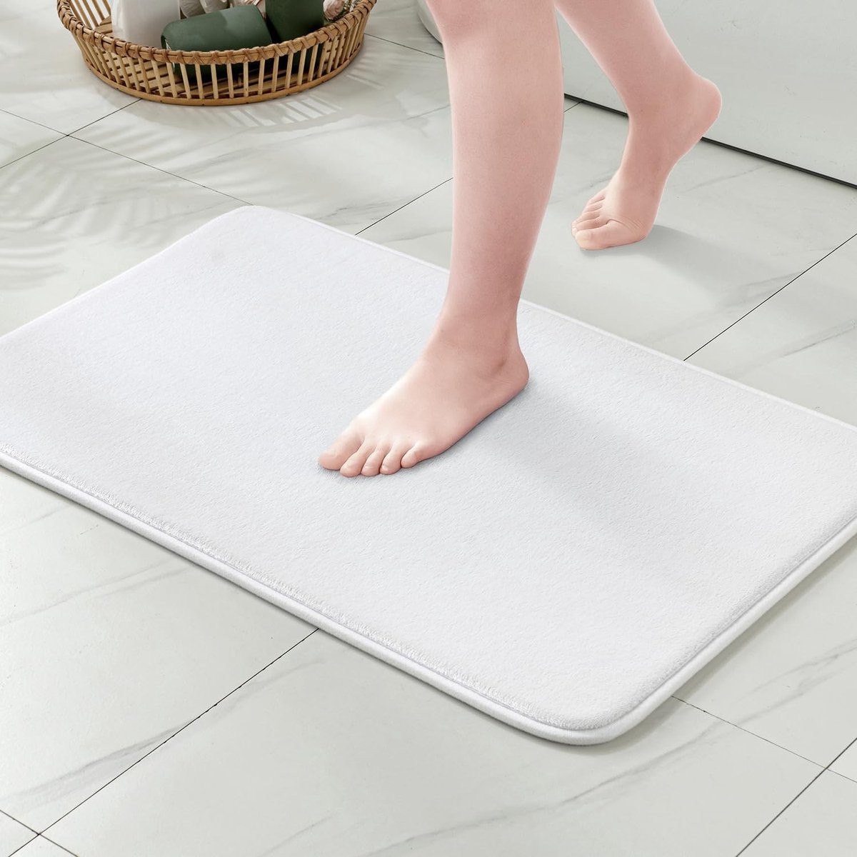 Allecto Antislip Badmat - Wit - Hydrofiel Geheugenschuim - 40 x 60 cm