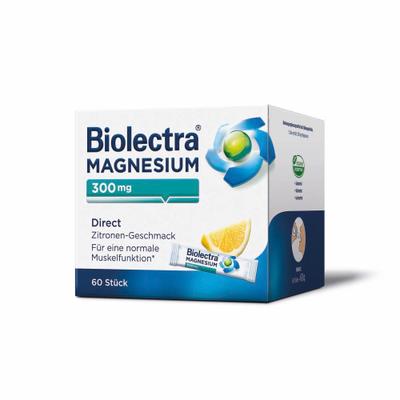Biolectra Magnesium 300 mg Direct Zitrone Sticks 60 St Pellets