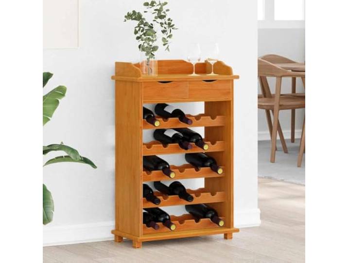 ZXQVLMRS Weinregal Kiefernholz 58 x 28 x 90 cm Flaschenständer Braun Rustikales Design, Platzsparende Aufbewahrung, Stabile Holzkonstruktion