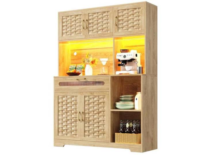 Armoires hautes pour salon armoire de cuisine armoire de salle à manger armoires avec éclairage LED vitrine sur pied pour cuisine