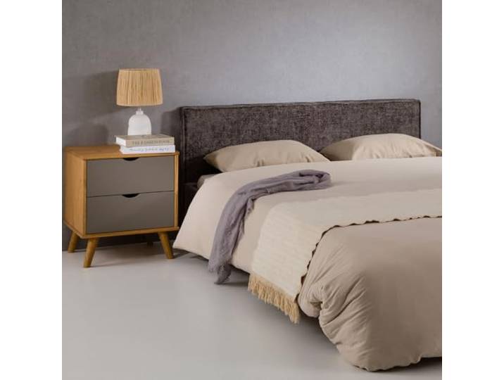 IDIMEX Kopfteil MIRENN gepolstert 140cm grau - Headboard mit hochwertigem Stoffbezug weich, Wandschutz gemütliches Bett kopfteil