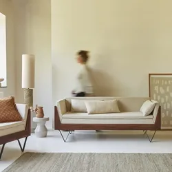 Sofa aus Palisanderholz und Kissen ,3-Sitzer