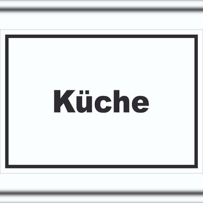HB-Druck Küche Schild mit Text Kitchen cucina waagerecht A1 (594x841mm)