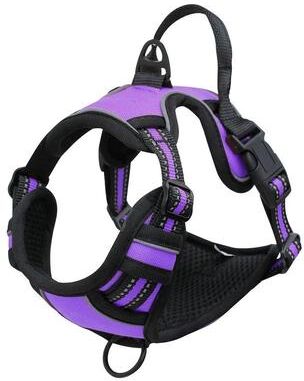 Uplifted Finds Heavy Duty No Pull Reflective Adventure Harness purple l