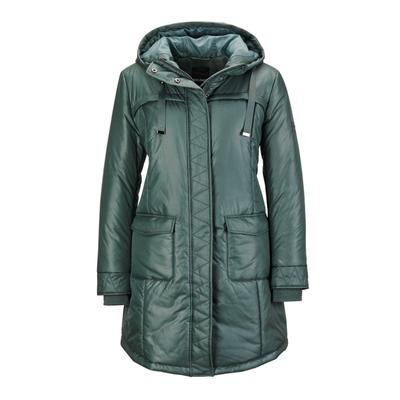 Winterjacke GOLDNER "Anorak", Damen, Gr. 40, grün (graugrün), Obermaterial: 100% Polyester PES., Rippe, Jacken Winterjacke, Gehschlitz