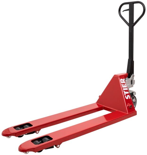 Transpalette STIER, charge 2 500 kg, longueur des fourches 1 150 mm, chariot élévateur manuel, transpalette, galets en caoutchouc, angle de braquage 210°, transpalette à main, transpalette 2 500 kg (903008)
