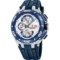 Festina Quarz Herren Chrono Bike F20755/1 - weiß,blau - 46mm