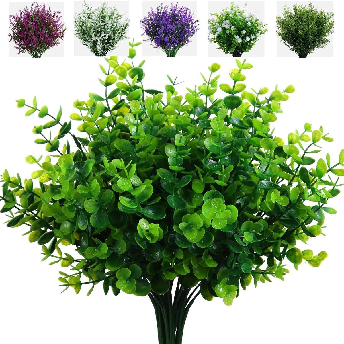 Groene kunstplant struik voor buiten decoratie, Hoogte: 35,56 cm