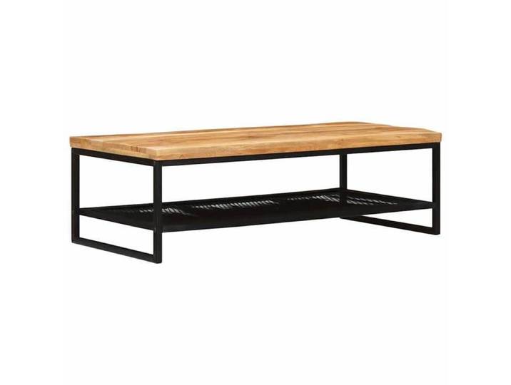 {Marron}Table moderne - Table basse salon - Marron et Noir Bois de mangue massif - Cadre robuste_9570