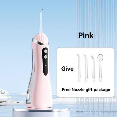 Inspire Daily Merch Portable Waterproof Dental Water Flosser With Cleaning Modes, Rechargeable And Teeth Whitening pink
