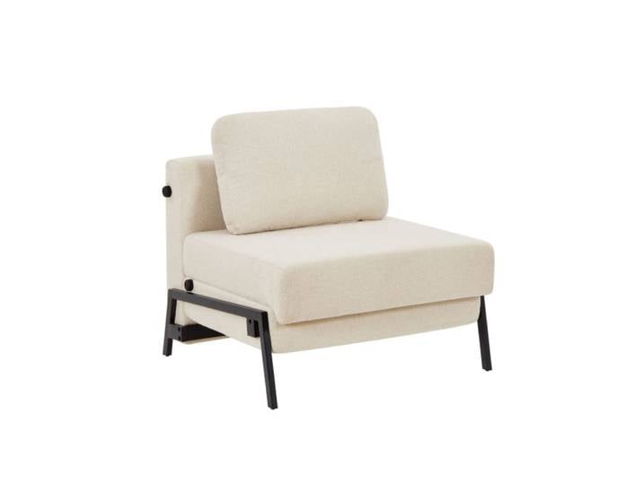 Fauteuil convertible tissu 1 place beige
