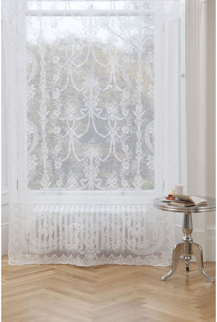 Lily Manor Daisetta Cotton Blend Sheer Curtain Single Panel Cream 150 W x 160 D cm