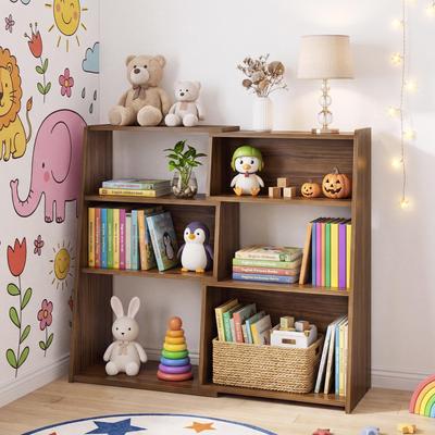 Wooden Extendable Bookshelf, 3-in-1 Convertible Bookcase for Small Space, 3-Tier Ladder Book Shelf