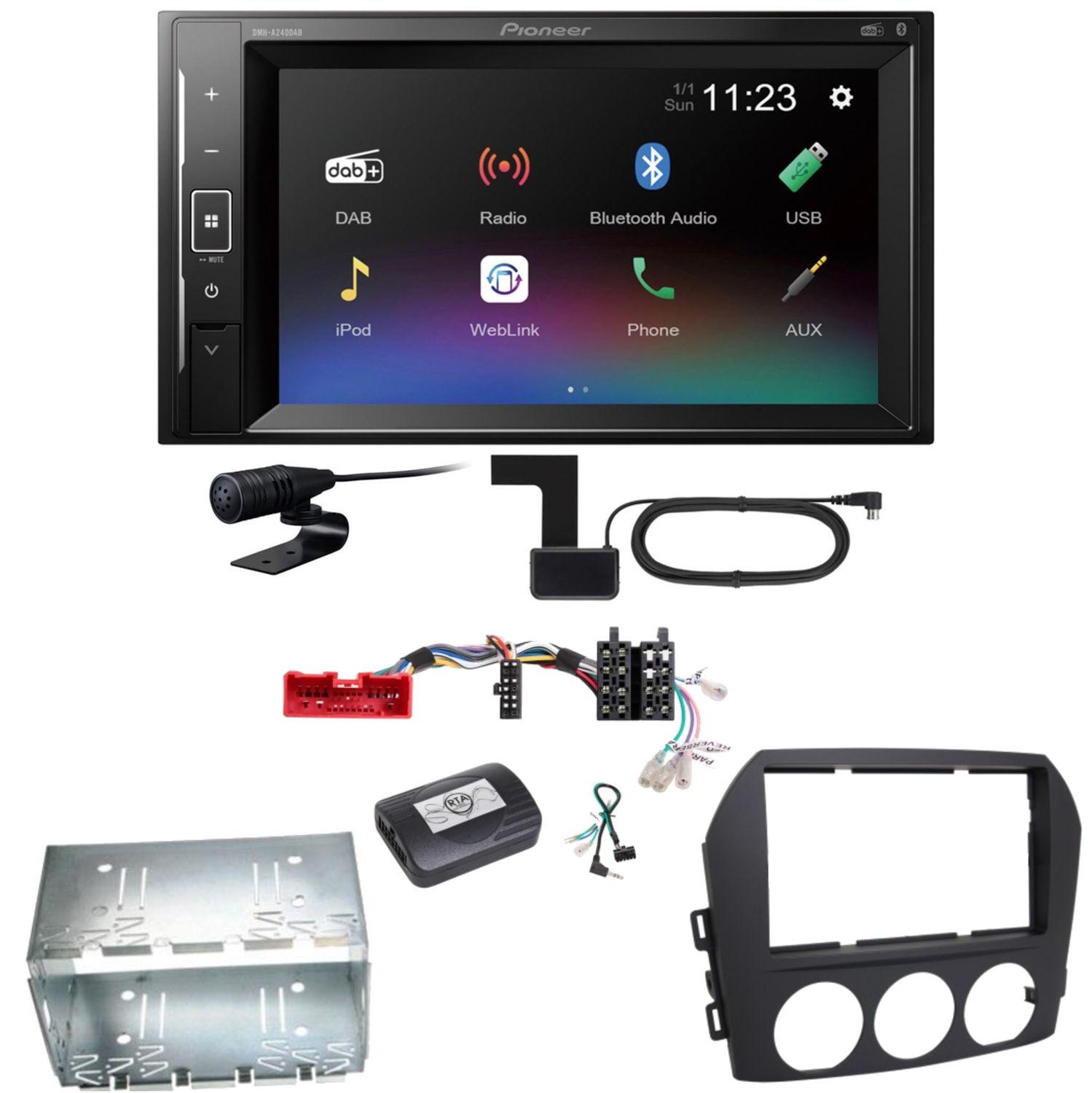 Pioneer DMH-A240DAB Digitalradio Bluetooth Einbauset für Mazda MX-5 NC