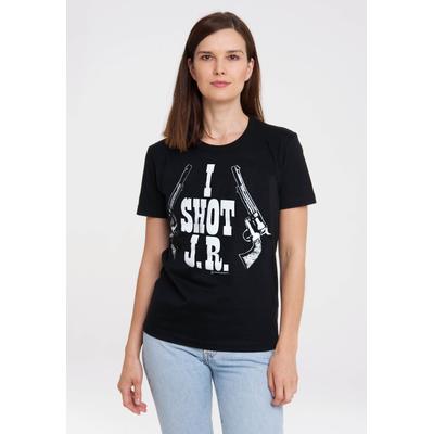 T-Shirt LOGOSHIRT "Dallas – I Shot J.R.", Damen, Gr. S, schwarz, 100% Baumwolle, unifarben, normal, Rundhals, Shirts T-Shirt, mit coolem Print