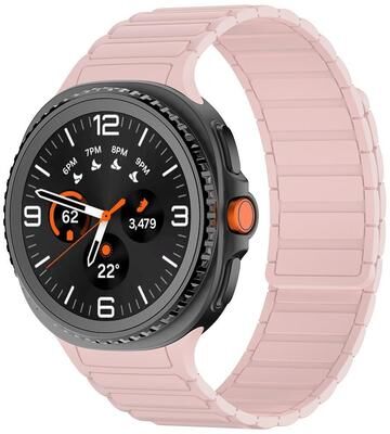 Everyday Crate Samsung Galaxy Watch8 Classic Magnetic Silicone Watch Band Adjustable Tri Bead Sport Strap pink