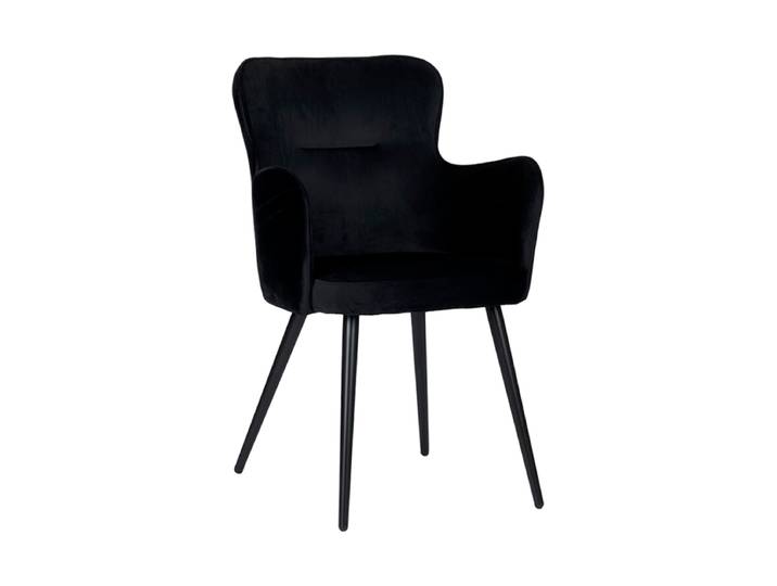Armlehnstuhl „Wing“ Samt Schwarz Global Interiors