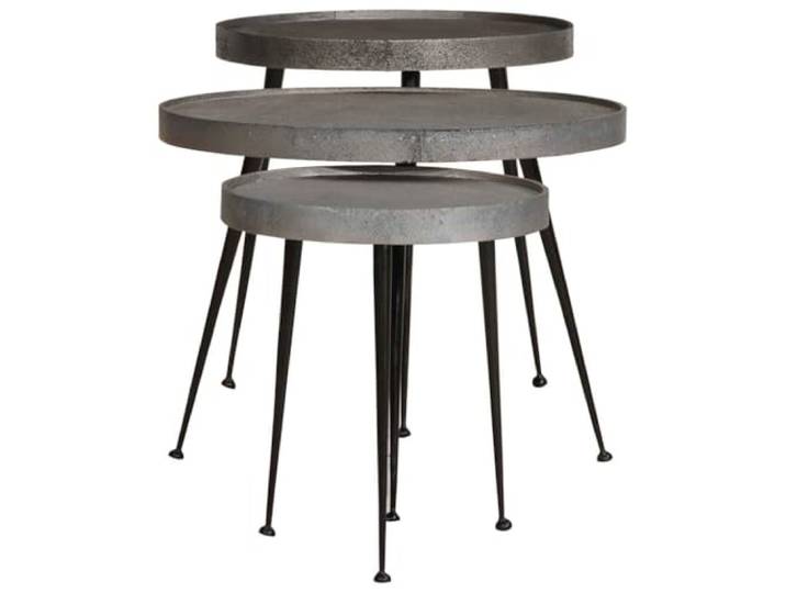 Couchtisch 3 Stk. Silber, Holz Konstruktions Beistelltisch, zusätzliche Tischplatte, Couchtisch, Wohnzimmer, Schlafzimmer, elegantes Aussehen, leicht zu reinigen