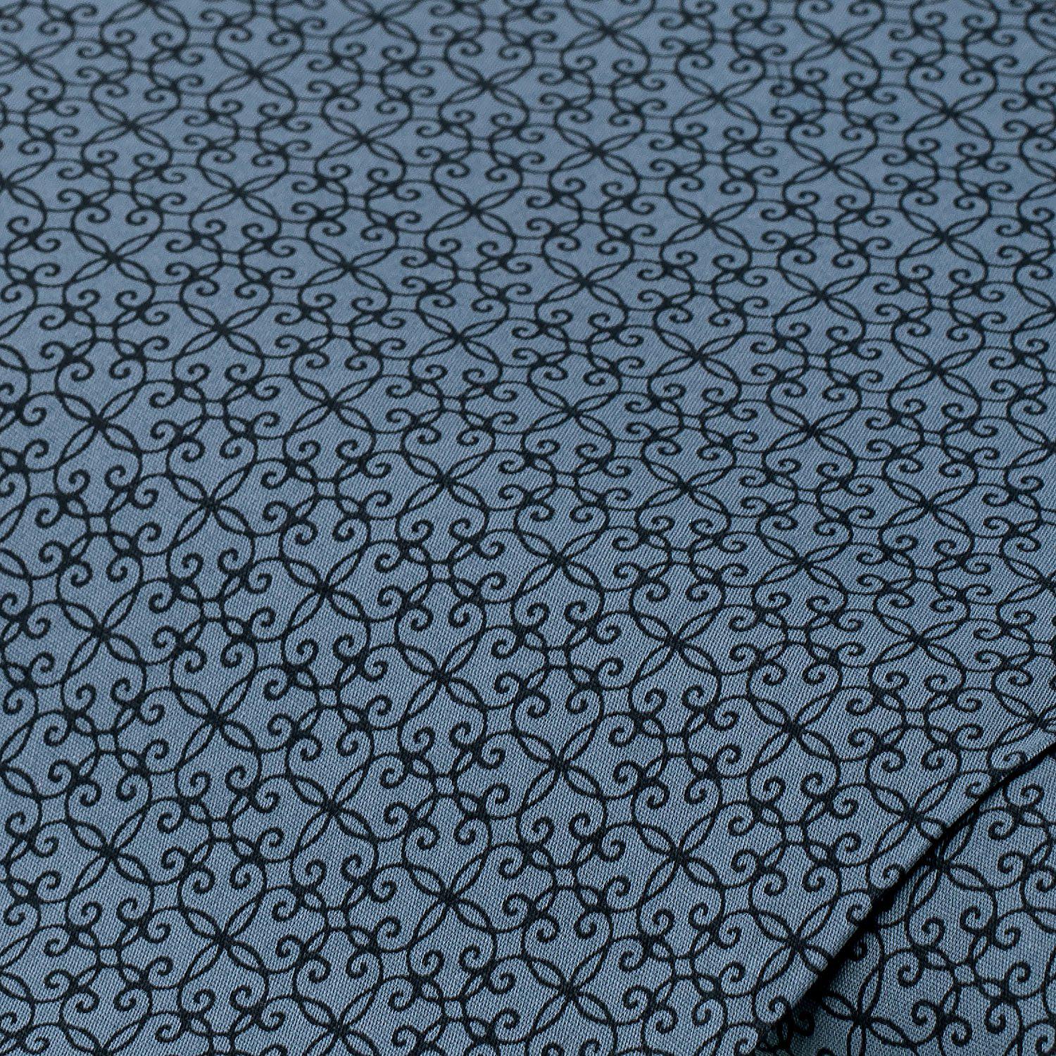 Baumwoll-Trachtenstoff "Ornamente", blau