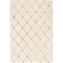 Pergamon, Teppich, Natur Teppich Shaggy Wolle Linea Rauten (60 x 90 cm)