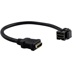 Merten HDMI-Keystone MEG4583-0002 mit Kabelpeitsche schwarz (0.03 m), Videokabel, Schwarz
