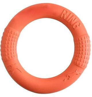 Inspired Living AquaTug EVA Dog Training Ring For Fetch, Tug & Water Play orange 28cm
