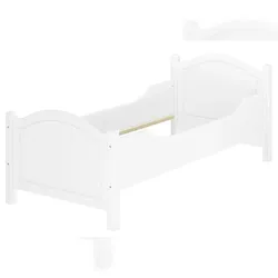 Erst-Holz Seniorenbett extra hoch weiß 100x200 Holzbett Einzelbett Gästebett 60.40-10WoR