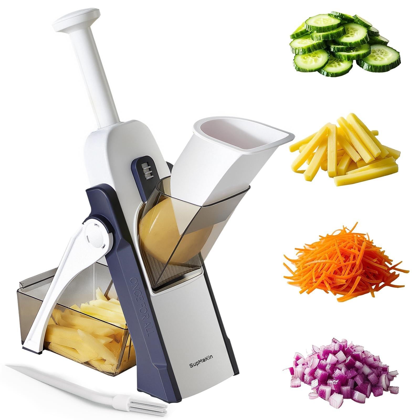 Elzusha Multifunctionele Veilige Mandoline Groentesnijder met 4 Snijmodi