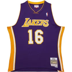 Mitchell & Ness, Herren, Sportshirt, Swingman Mesh Jersey Los Angeles Lakers 2009 Pau Gasol - XXL (XXL), Violett, XXL