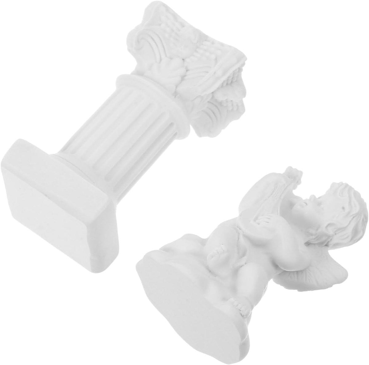 Wit Gips Ornamenten Set met Miniatuur Beeldjes voor Woondecoratie