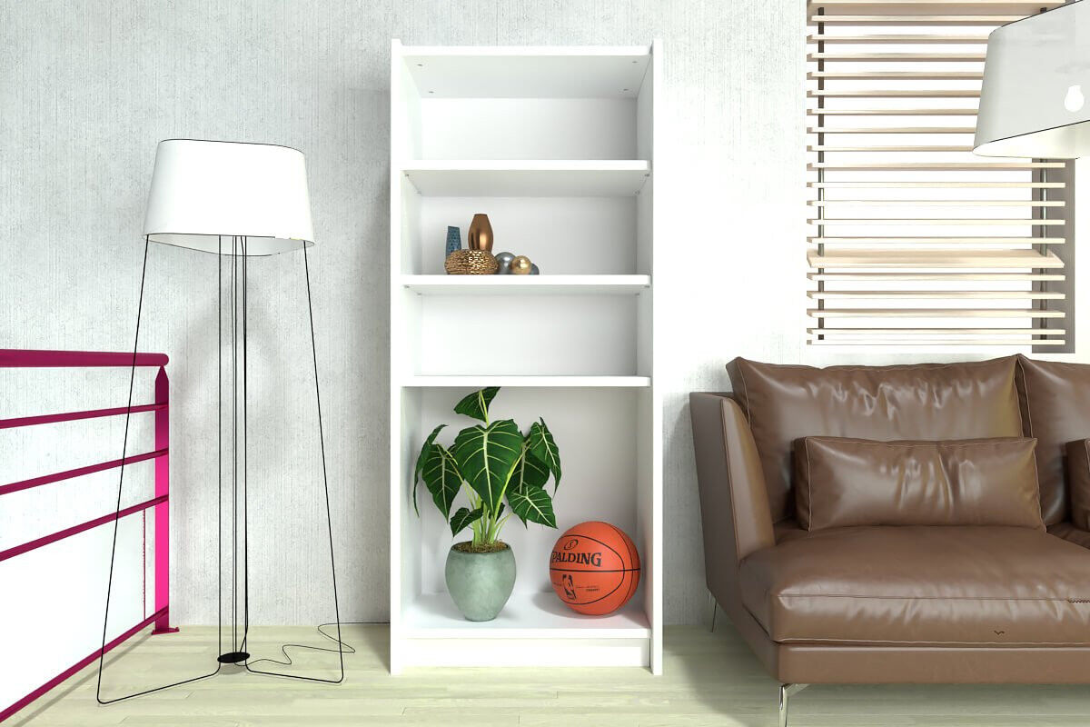 ABC MEUBLES Bücherregal aus Holz - Weiß