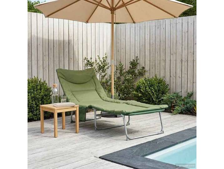 NEW Vert Transat COCO - CHIC - Transat pliant avec coussin Vert foncé Siège d'extérieur &31936