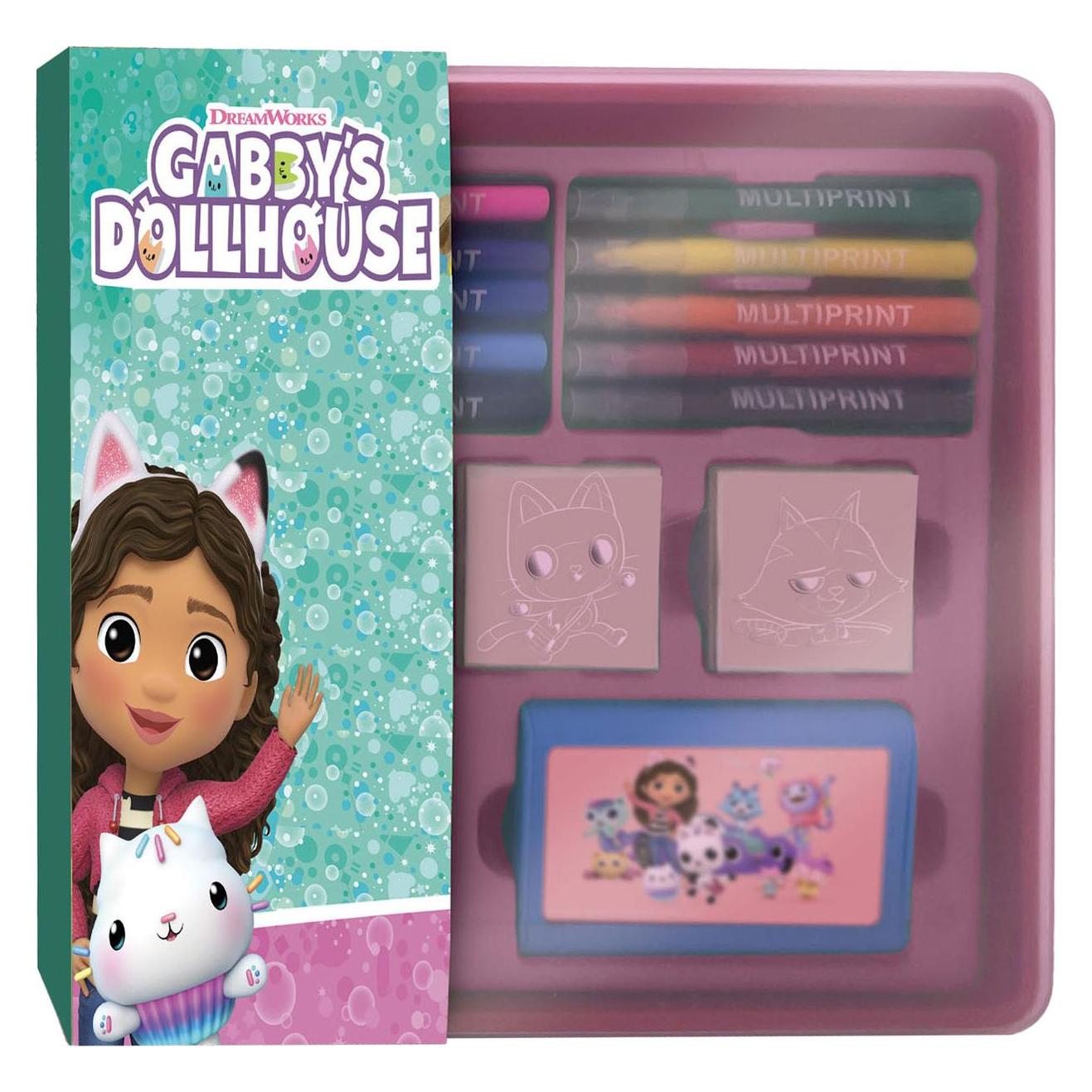 Multiprint Gabby's Dollhouse Stempeln und Filzstift-Set in Aufbewahrungsbox (45862259)