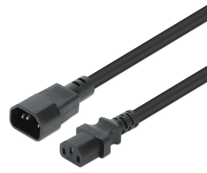 Manhattan Stromkabel C13 naar C14, 1 m, zwart