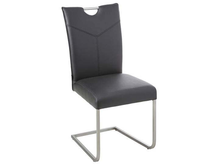 Novel Schwingstuhl, Schwarz, Edelstahl, Metall, Echtleder, Dickleder, U-Form, 48x98.5x62 cm, Esszimmer, Stühle, Esszimmerstühle, Schwingstühle