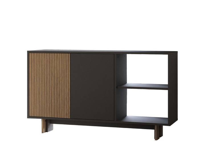Buffet en bois  Ravello  - 140 x 35 x 80 cm - Gris anthracite