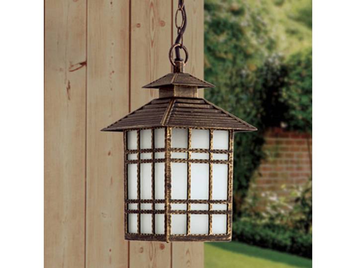 ORION Traditionelle Außen-Hängeleuchte Ilka mit Kette, braun / rost, Aluminium, Landhaus / Rustikal