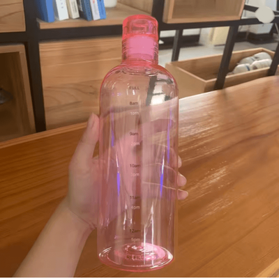Inspire Essentials HydraTrack Leakproof Water Bottle With Time Scale 700ml pink