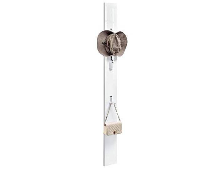 [en.casa] Wandgarderobe Hansnes 165 cm Weiß mit 3 ausklappbaren Kleiderhaken Elegante Flurgarderobe Platzsparende Hakenleiste Garderobenpaneel Hochglanz