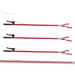 BigDean 3x Greifzange 92cm lang - aus Metall & Kunststoff - Müllzange Greifhilfe für Senioren Müll-Greifer Laubzange Aufhebehilfe