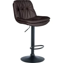 CLP Barhocker Laurel Kunstleder schwarz - Farbe: braun, Gestellmaterial: Metall matt schwarz