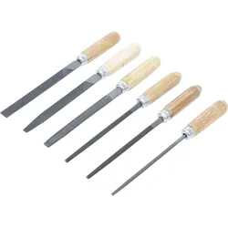 BGS DIY 50204 Satz Schlüsselfeilen mit Holzheft Länge 100mm 6 teilig