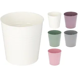Mojawo 4 Stück Blumentopf Pflanzgefäß Balkontopf Übertopf verzinkt Ø13xH11cm